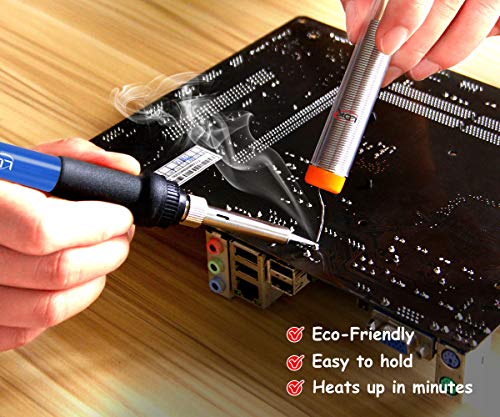 LDK Soldering Iron Kit Electric 60W 110V Adjustable Temperature Soldering Gun Welding Tools, 5pcs Replacement Tips, Stand and Solder Wire Tube (Basic) - Thumbnail 4