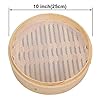 Handmade-Bamboo-Steamer-10-Inch-Bamboo-Steam-Basket-Round-Bao-Bun-Steamer-Double-Layer-Dumpling-Steamer-2-Tier-with-Lid-Chinese-Style-Steamer-Healthy-Cooking-for-VegetablesDim-SumMeat-Fish Handmade Bamboo Steamer, 10 Inch Bamboo Steam Basket, Round Bao Bun Steamer, Double-Layer Dumpling Steamer, 2 Tier with…