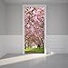 Door Wall Sticker Cherry Blossoms Place - Self Adhesive Peel & Stick Repositionable Fabric Mural 31