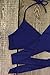 CUPSHE Women's Low Rise Bikini Set Cross Padding Halter Bathing Suit, S Dark Blue
