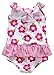ALove Baby Girl's Floral One Piece Striped Ruffle Swimsuit