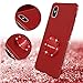 HENPONE iPhone X Case for Women, iPhone XS Case,Glitter Girly Phone Cover with Stand Kickstand Ring Holder Luxury Diamond Sparkle Bling iPhone X/XS Case for Girls - Red