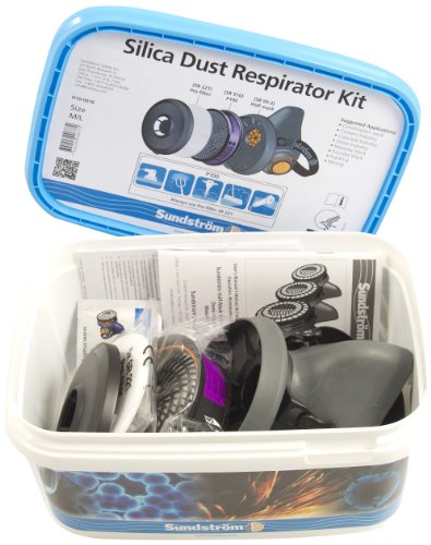 Sundstrom H10-0016 Silica Dust Respirator Kit with SR 90-3 M/L TPE Half Mask, P100/HE Particulate Filter and Prefilters