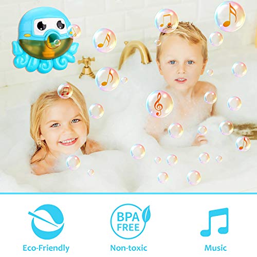 NextX Bath Toys Bubble Machine Octopus Musical Toys for Kids