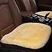 MLOVESIE Genuine Sheepskin Car Seat Cushion Natural Fur Wool Seat Cover for Cars Trucks SUV Soft Comfort Office Chair Protector Pad Car Accessories Universal Fit