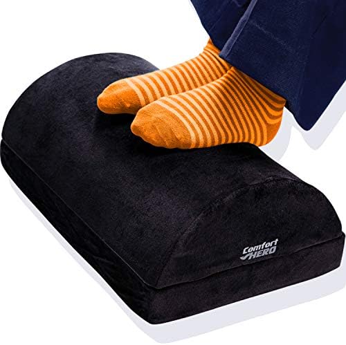 Comfort HERO Adjustable Desk Foot Rest – Instantly Rescue Your Feet & Back w/Ergonomic Foot Rest for Under Desk at Work & Home, Office, Chair, Couch, Travel – 2X High Resilience Memory Foam