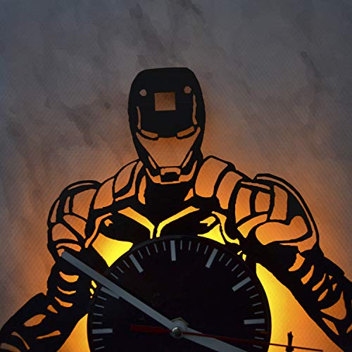 image for Art Finder The Avengers Iron Man Gift Yellow Led Light Vinyl Record Wa