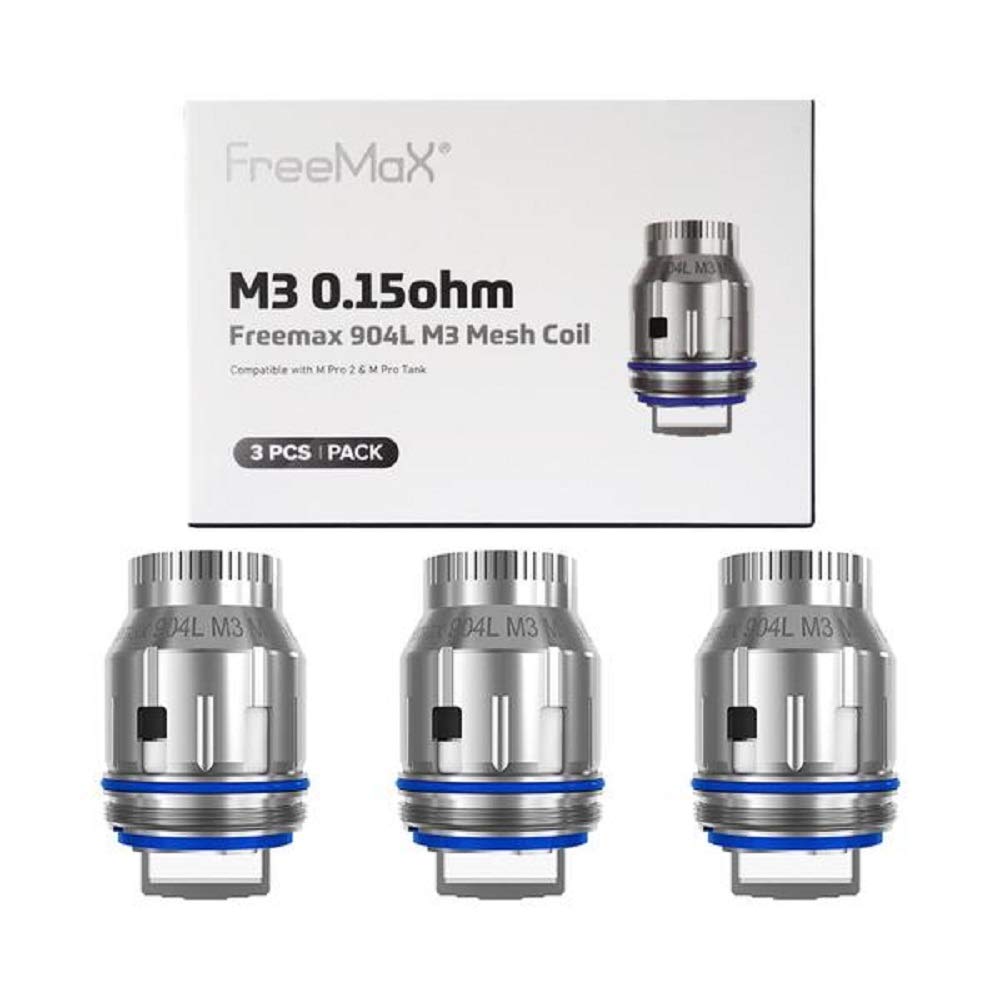 Freemax 904L M Mesh Coils - Pack of 3 Coils | M Series for M Pro 2 Tank & M Pro Tank | M1/M2/M3/M4 - Contains No C₁₀H₁₄N₂ (M3-0.15 ohm)