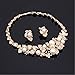 Everrich Crystal Bridal Cream Simulated Pearl Gold Plated Statement Necklace Earrings Jewelry Sets for Women Costume,4 Pairs