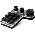 One Handed Mechanical Keypad, 9 Programmable Keys 3 Knobs, Dual Mode USB/Bluetooth Gaming Keyboard for PC