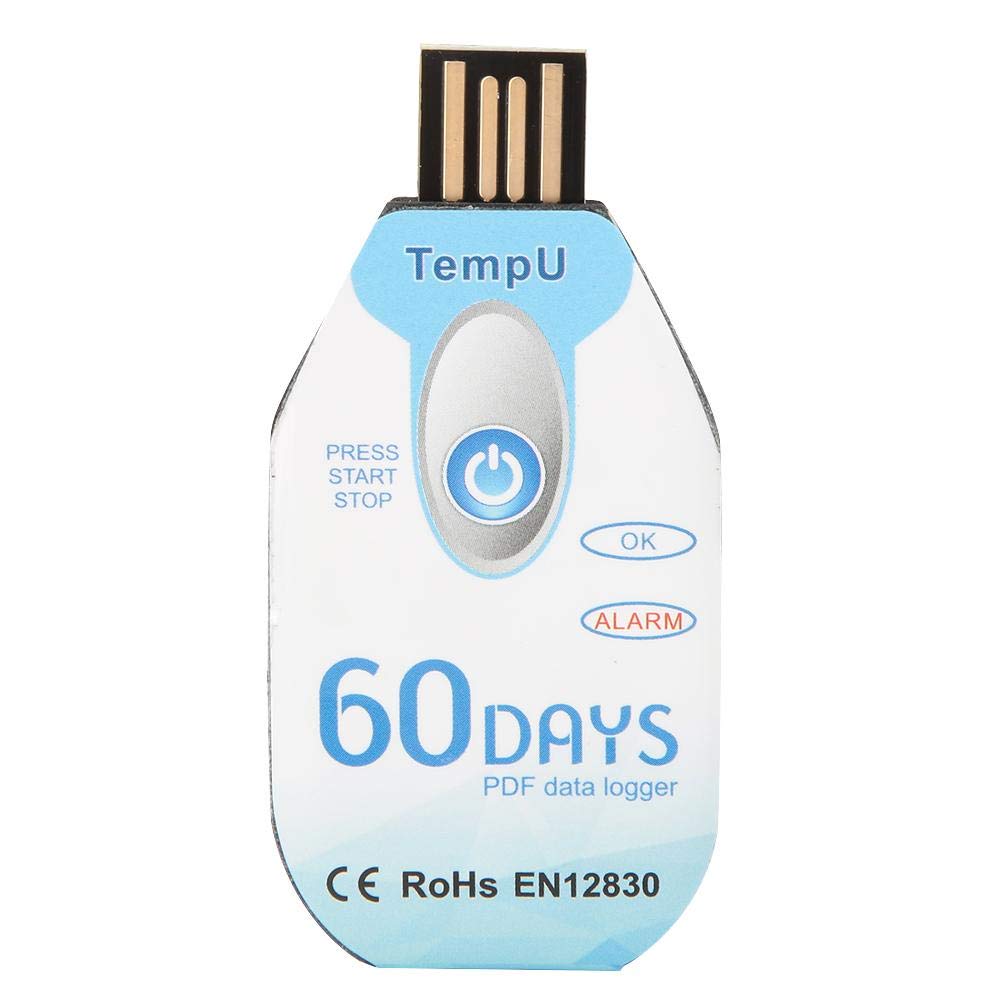 Temperature and Humidity Data Logger USB Port 10000 Points for Food Monitoring, Transportation, and Storage Process - Single Use PDF Report