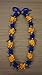 Hawaiian Ribbon Lei, Blue and Gold-Ilima 32 Inch