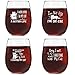 Funny Stemless Wine Glasses Set of 4 | Hilarious Gift Idea for Women, Pet Owners and Wine Lovers | 15 oz. Glass with Cute Cat Messages | Dishwasher Safe | Made in USA