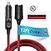 Chanzon 12V/24V Car Cigarette Lighter Extension Cord - 12Ft UL 16AWG Cable with 15A Fuse - Heavy Duty Auto DC Power Plug Connector for Tire Inflators, Cleaners & Adapter - Male to Female Socket