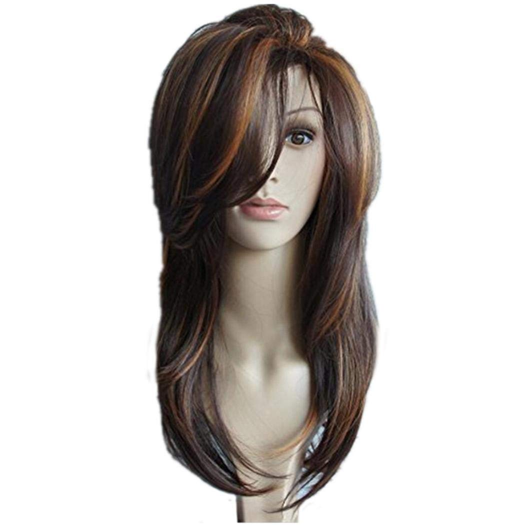GuGio Charming Long Straight Wigs for Women Daily Natural Curls Wig
