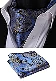 SetSense Men's Paisley Jacquard Woven Self Cravat Tie Ascot Set