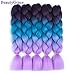 BeautyGrace 5 Packs Ombre Jumbo Braiding Hair Extensions Kanekalon Synthetic Ombre Braid Hair Expressions (24 inch, Purple-Blue-Violet)