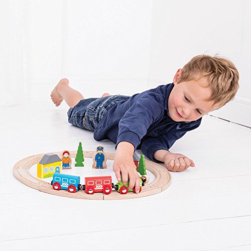 Bigjigs Rail My First Wooden Train Set - Beginner Railway Set