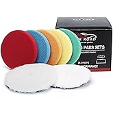 6" Buffing Polishing Pads Kit, 7Pcs 6.5" Backing Plate, Sponge & Woolen Pads - 6" Drill Attachment Set for Car Buffer Polish & Wax (6 Inch (150mm))