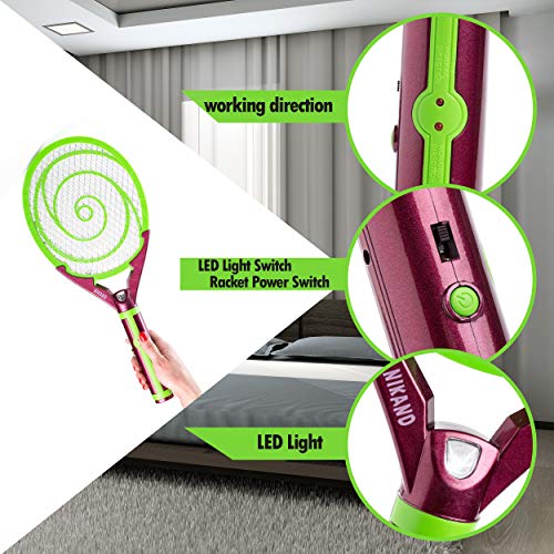 Nikаnd Fly Racket - Light Trap Indoor & Outdoor Tennis Racquet - Fruit Flies Fly Control Best for Camping