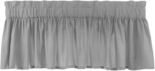 Amazon Com Ab Lifestyles Gathered Valance In Grey With 3 Inch