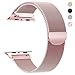 Tirnga Compatible with Apple Watch Band 38mm Rose Gold Milanese Loop Metal Strap for iWatch Bands