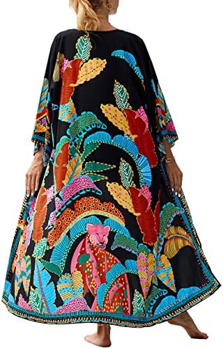 YouKD Women's Summer Boho Cardigan Plus Size Dress Beach Coverup