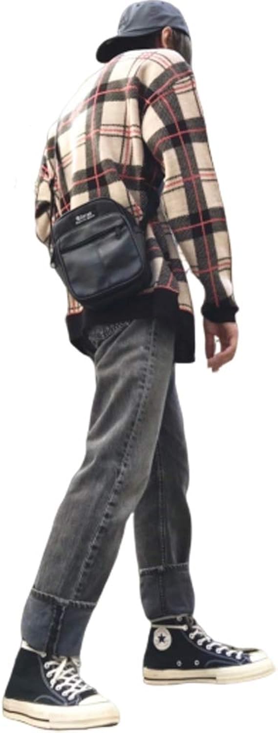 Amazon Beige Check Loose Knit Sweater 秋冬 トレンド チェック柄 ニットセーター ストリート 原宿 ファッション ユニセックス セーター 通販