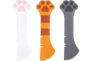 Tinoaly 3 Pcs Dog Cat Food Spoon, Cute Paw Spoon for Wet Food Silicone Can Opener Multifunctional Pet Spatula Scoop Mixing Spoons for Cat Dog Supplies (White, Orange & Dark Grey)