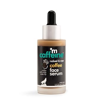 mCaffeine Naked & Raw Coffee Face Serum | Sun Protection | Hyaluronic Acid, Vitamin E | All Skin | Paraben & Mineral Oil Free | 40 ml