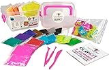 Rainbow Braid Air Dry Clay Modeling Magic Craft Kit for Kids, Children, Preschoolers - 24 Vibrant Quick Dry Colors w/ Molds, Tools, Sculpting Supplies & Step-By-Step Instruction Booklet in Kit