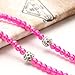Women Girl Necklace Earphones,Super Bass HiFi Wired Earbuds Headphones with Mic Stereo Sound Music Earpiece for iOS and Android Smartphone (Rose red)