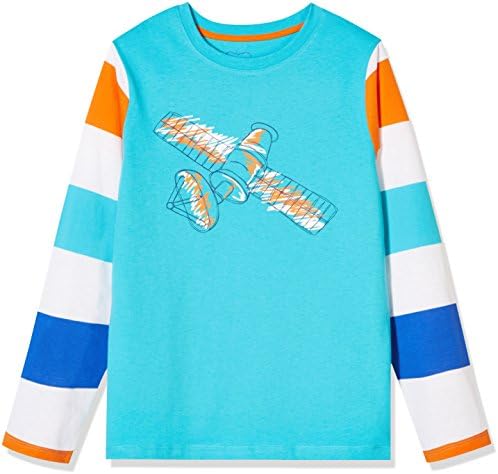 A for Awesome Boys Long Sleeve Stripe Jersey Tee Medium Rural Turq …
