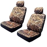 Muddy Water Forest Swamp - Wild Camouflage Seat Cover Set - 2 Front Camo Seats With Headrest Go Duck Hunting