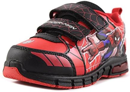 Marvel Ultimate Spiderman Toddler/Little kid Lighted Dual Strap Shoes (10 M US Toddler, Red/Black)