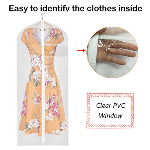 KEEGH Hanging Garment Bag Suit Long Dress Protector Bags for Clothing Closet Storage Full Zipper (Set of 8) PEVA Moth-Proof Lightweight Breathable Clothes Dust Cover 60 inches