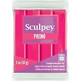 Sculpey Premo&trade; Polymer Oven-Bake Clay, Fluorescent Pink, Non Toxic, 2 oz. bar, Great for jewelry making, holiday, DIY, mixed media and more. Premium clay perfect for clayers and artists.