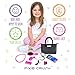 PixieCrush Pretend Play Kid Purse Set for Girls with Handbag, Pretend Smart Phone, Keys with Remote, Pretend Makeup, Lipstick - Interactive & Educational Toy (Black Polka Dot)