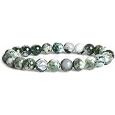 Justinstones Gem Semi Precious Gemstone 8mm Round Beads Stretch Bracelet 7 Inch Unisex