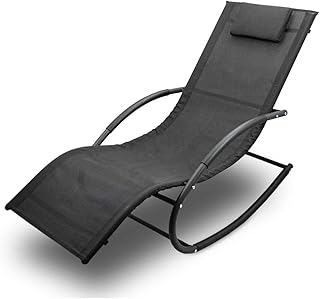 BITUXX Sonnenliege Gartenliege Relaxliege Schaukelliege Liegestuhl Schaukelstuhl (1 Liege)