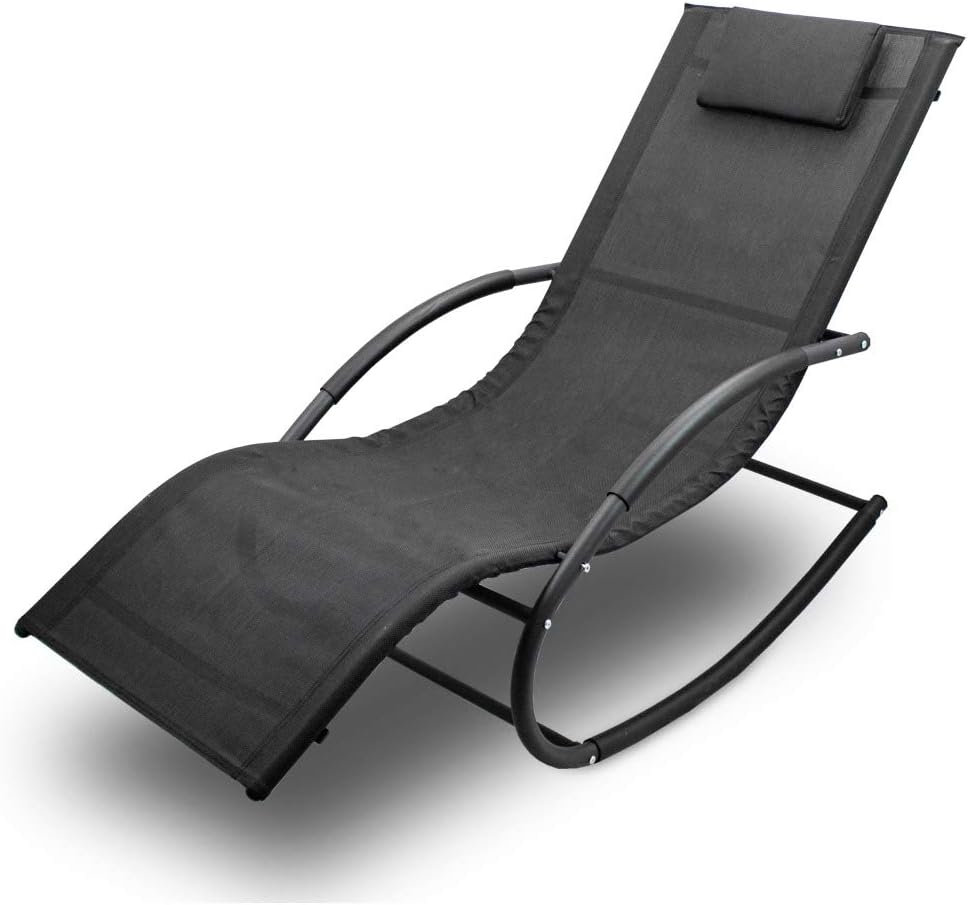 BITUXX Sonnenliege Gartenliege Relaxliege Schaukelliege Liegestuhl Schaukelstuhl (1 Liege)