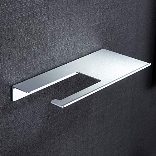 ZUNTO Bathroom Shelf/Bathroom Shelves - Adhesive Shower Shelves with Bathroom Hand Towel Bar Holder No Drilling, Aluminum