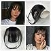 HIKYUU Natural Black Clip on Fringe Bangs Human Hair 100% Remy Real Brazilian Human Hair Neat Front Air Bangs Extensions with Temples