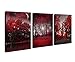 Cao Gen Decor Art-AH40334 Canvas Prints 3 panels Framed Wall Art Red Trees Paintings Printed Pictures Stretched for Home Decoration