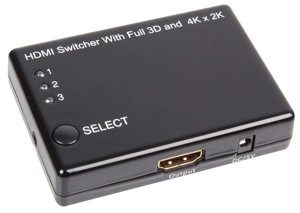 Pro Signal PSG3037 3 Way Mini Amplified HDMI Switch, 1080p, Full HD, 3D, 4K, UHD