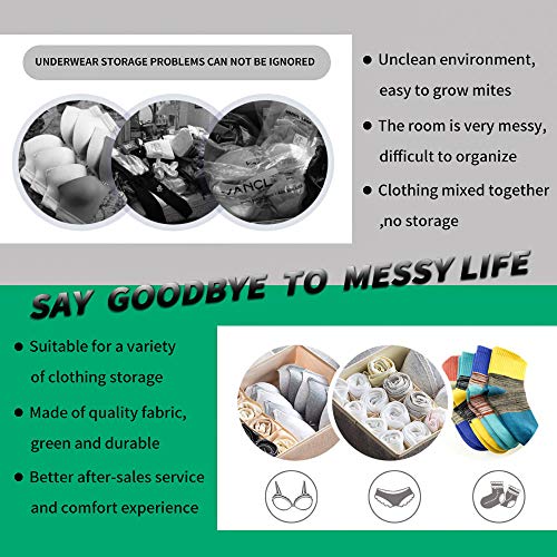 meqution Closet Underwear Organizer,Foldable Storage Box Drawer Divider Kit Set of 4 for Underwear,Bras,Socks,Ties, Scarves(Gray) - Thumbnail 6