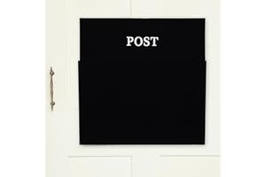 Threehoney Black Post Catcher Bag for Mail Slots, 20" Door Mail Slot Catcher with 2 Magic Tape, Canvas Letter Boxes for Front Door to Protect Post Letter Boxes for Package, Magazine, No Screws Needed