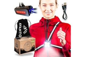 AVANTO LIFESTYLE AVANTO Arcturus Chest Light, Original, 900Lumen with Powerbank, LED Night Running Lights for Runners, 5-7h Usetime, USB-C Rechargeable 2500mAh, Running Headlamp, Running Light Reflective Running Vest