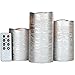 Lily's Home Everlasting Flameless Flickering LED Candles with Remote and Timer, Battery Powered, Scent and Smoke Free, Safe for Use Around Kids and Pets, Silver, Set of 3