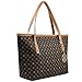 Micom Casual Signature Printing Pu Leather Tote Shoulder Handbag with Metal Decoration for Women (R Signature)